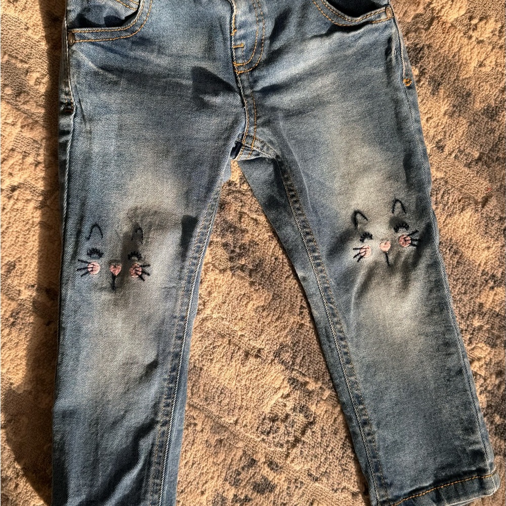 European Culture Blue Distressed Jeans Slim Fit